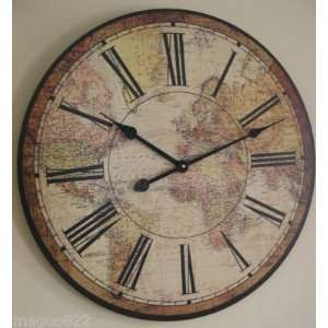  23.5 Large World Map Clock ~ Decorative Wall Decor