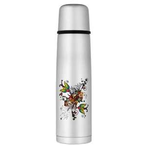  Large Thermos Bottle Live Free Birds   Peace Symbol Sign 