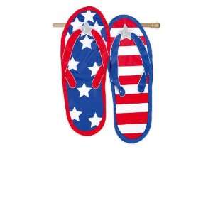  House Size Flag,Applique All American Flip Flop Patio 