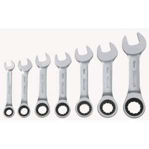 Pittsburgh Professional 7 Piece Metric Stubby Ratcheting Combo Wrench 
