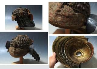 EDO~MEIJI 1800s~ Japanese SAMURAI Yoroi Armor KAWARI Kabuto Helmet 