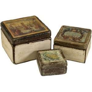  Set of 3 Expedition Wood Storage Boxes
