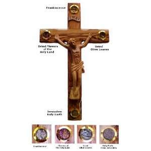  Olive Wood Crucifix with Essence of the Holy Land: Home 
