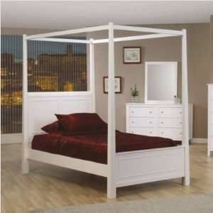  Twin Lakes Canopy Bed in White Size: Full: Home & Kitchen