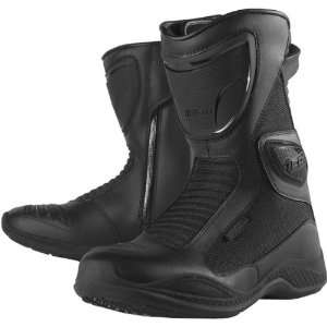 Icon Reign Waterproof Womens On Road Motorcycle Boots   Black / Size 