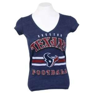  Houston Texans Womens Fashion Fit NFL T Shirt   Blue 