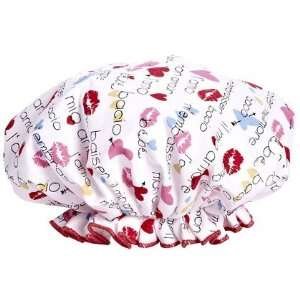  Spa Sister Bouffant Shower Cap Hearts & Kisses (Quantity 