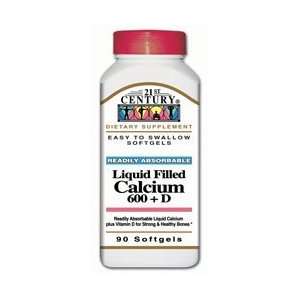  Liquid Filled Calcium 600 + Vitamin D 600 mg/200 IU 90 