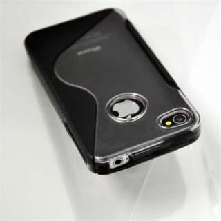 Black C2 Soft TPU Hard Plastic Back Case Cover Skin for iPhone 4 4G 