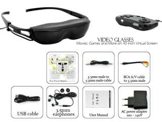 Multimedia Video Glasses   Movies, Games and More (40 Inch Virtual 