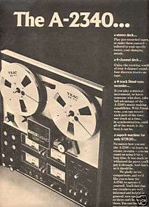 1975 TEAC A 2340 TAPE RECORDER AD  