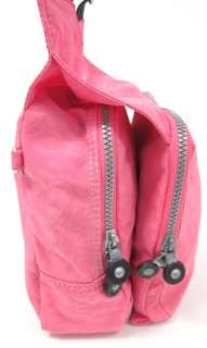 KIPLING Pink Black Nylon Crossbody Handbag  