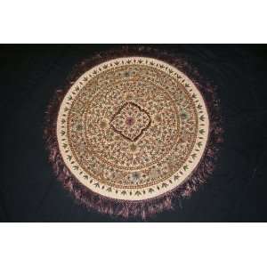  Hand Embroidered Jeweled Carpet Wall Hanging with Semi 