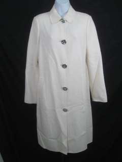 NWT MICHAEL KORS White Double Knit Long Coat 6 $2395  