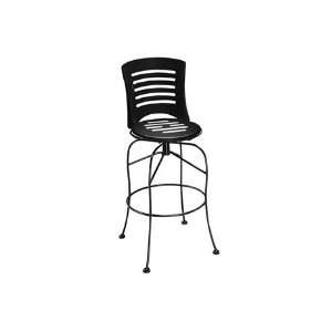   Metal Side Swivel Patio Bar Stool Flagstone Finish