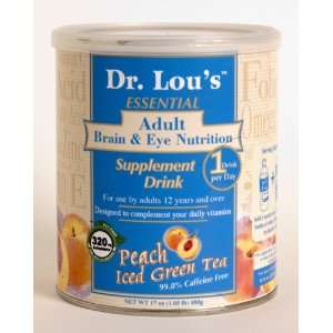 Dr. Lous Adult Brain & Eye Nutrition Supplement Drink, Peach Iced 