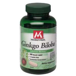  Members Mark   Ginkgo Biloba 60 mg, 250 Caplets Health 
