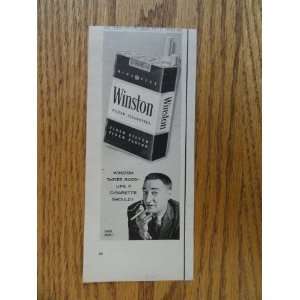 Winston cigarettes.1955 print ad (Garry Moore.) Orinigal Magazine 