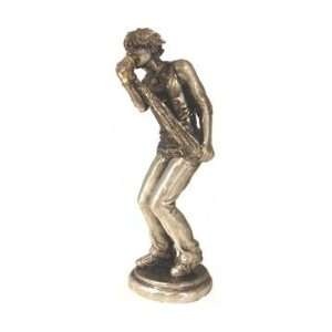   Silver And Pewter Rock N Roll Singer Figurine Statue