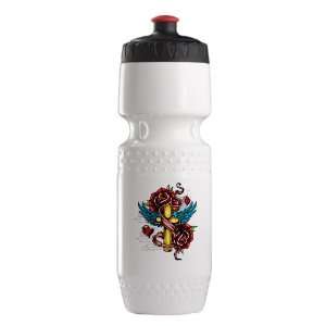  Bottle Wht BlkRed Roses Cross Hearts And Angel Wings 