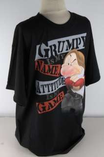 Disney Black Grumpy Tee Shirt Men 2890  