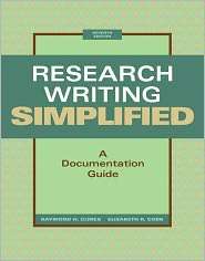 Research Writing Simplified A Documentation Guide, (0205236405 