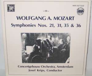 Josef Krips   Mozart Symphonies 21, 31, 35 & 36 MHS 2LP  