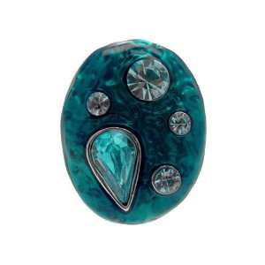 Acosta Jewellery   Turquoise Blue Enamel & Aqua Crystal   Adjustable 