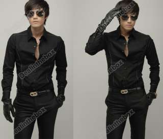 2012 New Fashion Mens Long Sleeve Casual Slim Fit Dress Shirts 2 