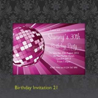 Personalised 18th 21st 30th 40th Birthday Party Invitations FREE DRAFT 