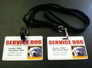 Custom ID Card / Badge for Working Dogs and Handler: Bundle of 2 