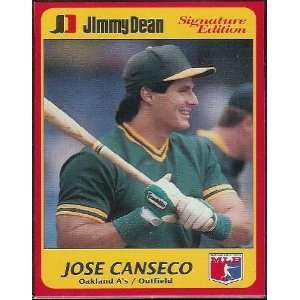  1991 Jimmy Dean 19 Jose Canseco Canseco Oakland Athletics 