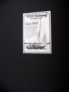 Clipper Mk 21 Sailboat boat 1971 print Ad  