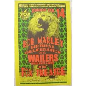  Wailers Fox Boulder 1993 Concert Poster bob marley