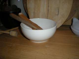 Vintage Bowl Oyster White Pottery Small Old Chop Mixing Bowl Herbs 