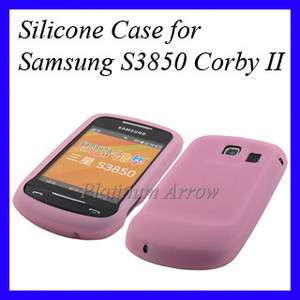 Soft Silicone Case Skin Cover for Samsung S3850 Corby II Pink  