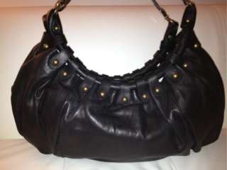NEW* BCBG Black Large Leather Shoulder Bag $398  