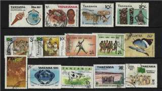 TanZania early to modern stamps on 3and half pages, U+M  