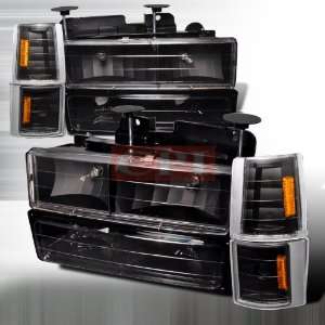Chevrolet/ Chevy Gmc Pick Up   Black 8 Pc Head Lights/ Lamps & Corner 