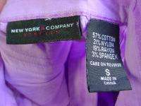 New York & Company   Womens Purple Stripe Button Down Career Shirt 