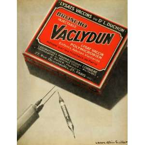   Vaccine Immunization Needle Dr Duchon   Original Print Ad Home