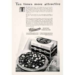  1929 Ad Whitmans Prestige Chocolate Art Metal Chest Box 