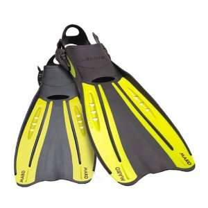 Aeris Mako Adjustable Strap Dive Fins Yellow Mens 10 12 / Womens 11 