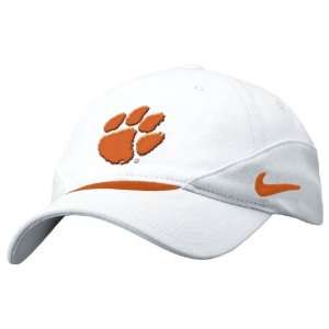  Nike Clemson Tigers White Sideline Swoosh Flex Fit Hat 
