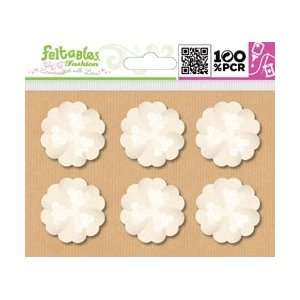   Designs Embellishments White Flower W/Sequins 6/Pkg; 3 Items/Order