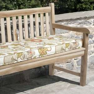  P. Kaufmann 19 x 48 Outdoor Bench Cushion in Floral on White 