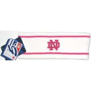 Notre Dame Fighting Irish NCAA Womens White and Pink Stripe Knit 