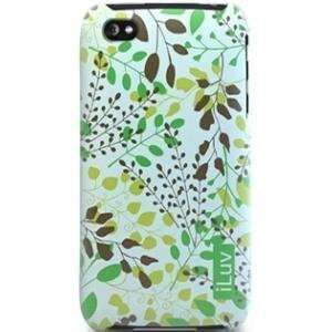  Jwin New Iluv Green Floral Nature Soft Case For Iphone 4 