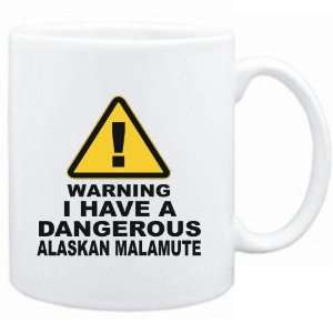  Mug White  WARNING : DANGEROUS Alaskan Malamute  Dogs 