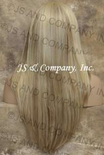HI Temp French Lace Front Striaght WIG A5 Pale Blonde and Strawberry 